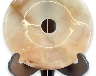 Chinese Round Onyx Bi Disc