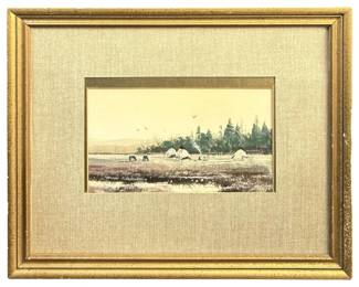 Signed Thomas A. DeDecker Gouache Painting