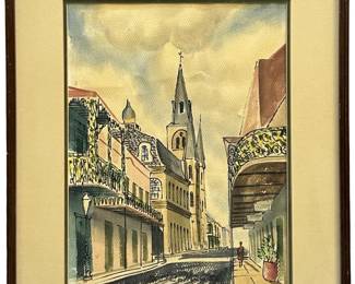 Signed William Collins New Orleans Mixed Media