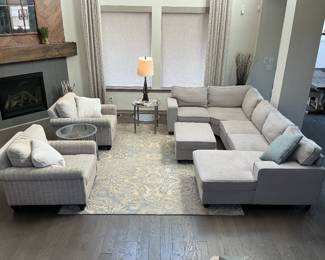 Lilolahome Sectional - Occasional chairs -Glass end tables