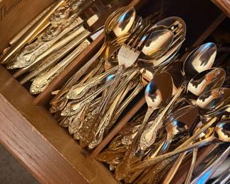 3 Sets of Gold Plated Flatware