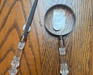 Waterford Letter Opener and Magnify Glass
