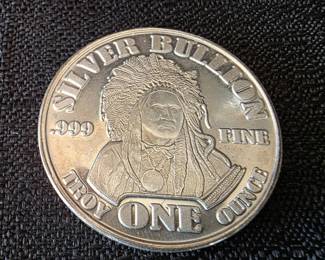  1Troy oz Silver Round Featuring the Buffalo Nickel Design