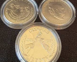 1988 S Seoul Olympiad,1991 Mt Rushmore Golden Anniversary 1990 Eisenhower Centennial Silver Dollars