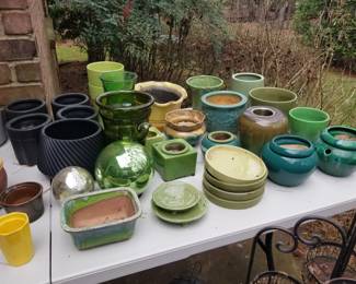 Large collection of ceramic and earthenware pots. 
