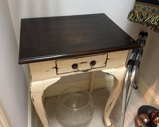 Brown/White Painted Side Table 