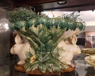 Three Hands Ceramic Bunny Compote