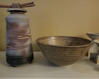 Earthenware & Glazed Pottery Pieces - Mostly NC and Signed 