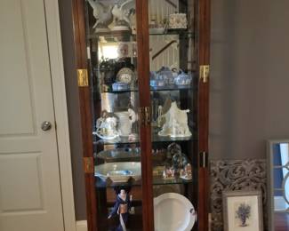 Henredon Campaign Style Curio Cabinet