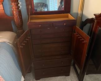 Standing Jewelry Chest - Open Detail