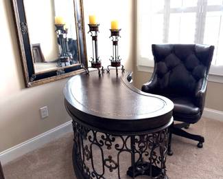 Desk and leather desk chair