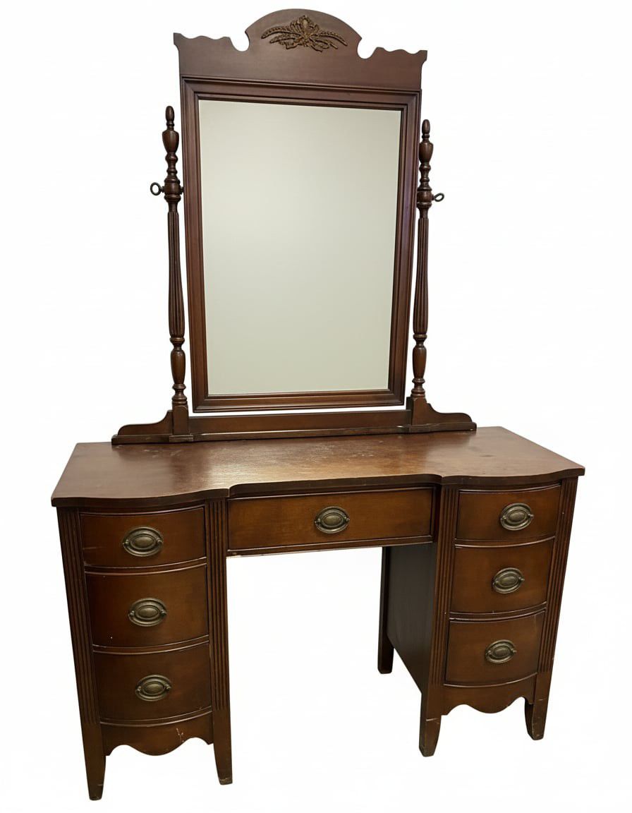 Vintage Mahogany Vanity with Mirror