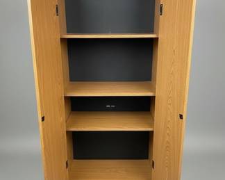 Vintage Oak Laminate Storage Cabinet