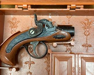 Plastic Toy Flintlock Pistol in Display Case
