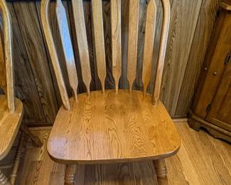 Set of 2 Vintage Oak Arrow Back Windsor Dining Chairs