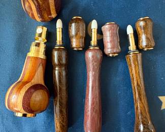 Vintage Wooden Perfume Atomizer and Stylus Set