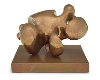 293 Eli Karpel (1916-1988) Untitled abstract form Polished copper on later rotating wood base Edition: 4/7 With impressed signature and edition to base: Karpel Overall: 10.375" H x 12.5" W x 10.25" D; Form: 8.5" H x 12.25" W x 9" D Estimate: $800 - $1,200