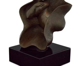 295 Erwin Binder (1934-1993) Figure, 1979 Patinated bronze on rotating composite plinth Edition: 5/50 Signed, dated, and numbered in the casting: Binder © / 79 Bronze: 7.875" H x 7.75" W x 5.5" D; Overall: 9.875" H x 7.875" W x 6.125" D Estimate: $300 - $500