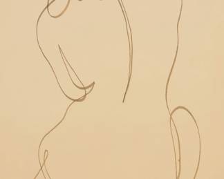 181 Jean Negulesco (1900-1993) Seated nude figure seen from behind, 1959 Ink on paper Signed and dated lower right: Negulesco / 59 Sight: 29.875" H x 19.625" W Estimate: $500 - $700