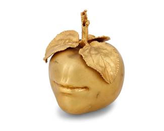 225 Claude Lalanne (1925-2019) "Pomme Bouche," designed 1975, executed circa 1980 Gilt bronze Edition Artcurial: 95/250 Underside impressed with edition, artist's monogram, and: LALANNE / ARTCURIAL 5.5" H x 4.5" W x 4.5" D approximately Estimate: $30,000 - $50,000