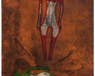 255 Rufino Tamayo (1899-1991) "Dos Figuras [Two Figures]," from the series "Rufino Tamayo 15 litografías," 1973 Lithograph in colors on wove paper Edition: 5/75 (there are also 10 artist's proofs) Signed and numbered in white crayon in the lower right and left corners, respectively: R. Tamayo; Ediciones Polígrafa, Barcelona, prntr. and pub. Image/Sheet: 29.875" H x 22" W Estimate: $1,000 - $1,500