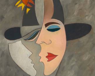 441 Phillipe Marchand (20th Century) Surrealist face Oil on canvas Signed lower right: Marchand 16" H x 12" W Estimate: $400 - $600