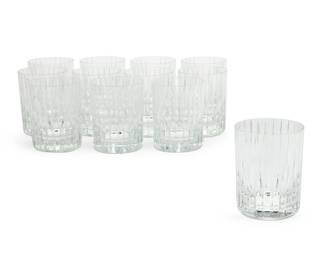 430 A set of twelve Baccarat glass 'Harmonie' double old fashioneds Late 20th/early 21st century Introduced 1975 Each with etched factory mark 12 pieces Each: 4.125" H x 3.25" Dia. Estimate: $800 - $1,200