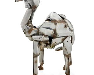 303 John W. Kearney (1924-2014) Camel, 1971 Chrome-plated steel, found car parts Signed and dated in cut-out: JK [conjoined] / 71 72.5" H x 48" W x 32" D Estimate: $3,000 - $5,000