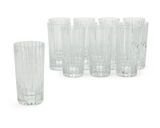308 A set of twelve Baccarat glass 'Harmonie' highball glasses Late 20th/early 21st century Introduced 1975 Each with etched factory mark 12 pieces Each: 5.5" H x 2.75" Dia. Estimate: $700 - $900