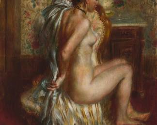 177 Paul Lewis Clemens (1911-1992) Seated nude in an interior, 1942 Oil on canvas laid to Masonite Signed and dated upper right: Clemens 42 43" H x 32" W Estimate: $2,000 - $3,000