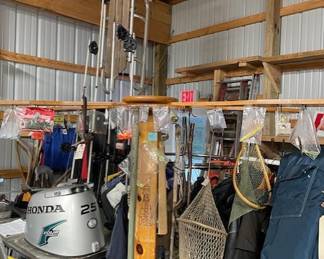 … vintage outboard motor and fishing accessories
