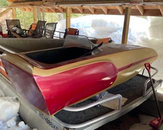 Vintage sled and nice pontoon