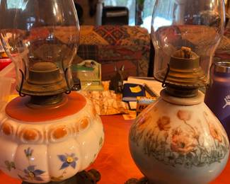. . . amazing antique hurricane lamps