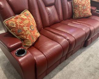 Leather motorized sofa