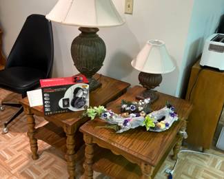 . . . two end tables with lamps