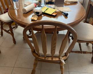 . . . nice oak kitchen dining table and chairs