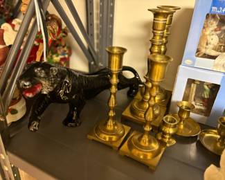 . . . brass candleholders