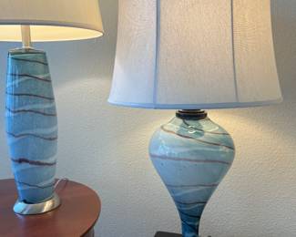$40.00 each.   Art Glass  Table Lamps.