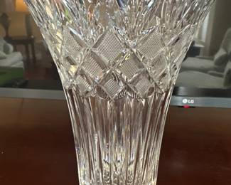 Waterford Crystal Irish Lace 10-inch vase from the Romance of Ireland collection