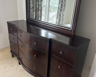 NOW $100. BERNHARDT 9 Drawer Dresser with Mirror