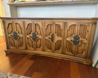 Heritage Furniture Maracay Collection solid pecan buffet sideboard. 