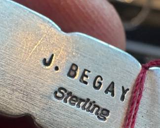 Sterling Silver & Coral Stone Cuff Bracelet Designed by J. Begay