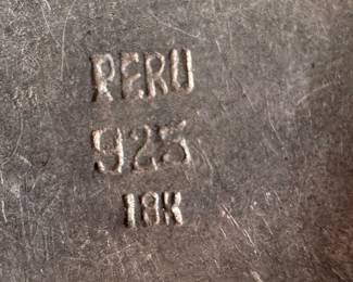 18K & Sterling Silver Peruvian Storyteller Panel Bracelet / 18K Gold Symbols / Sterling Silver Bracelet