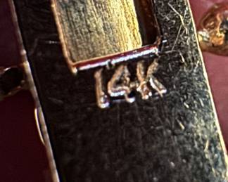 14K Gold with Diamond & Tanzanite Gemstones Clasp Bracelet