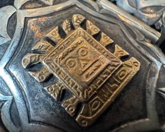 18K & Sterling Silver Peruvian Storyteller Panel Bracelet / 18K Gold Symbols / Sterling Silver Bracelet