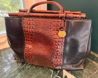Brahmin Pecan Tuscan Crocodile Melbourne Satchel Handbag