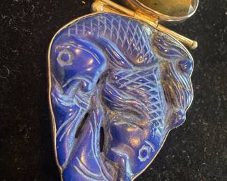 Sterling Silver & Lapis Fish Pendant