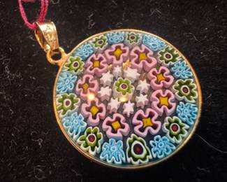 AMV 18K Gold & Murano Glass Millefiori Charm Pendant