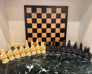 Pre-Georgian Chess Set - Resin / Chalk ware Material