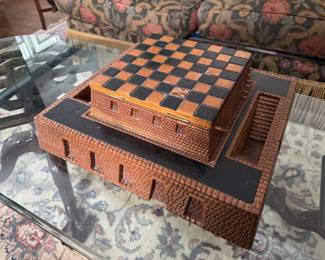 Molded South American Temple Chess Board / Marked Cusco Peru